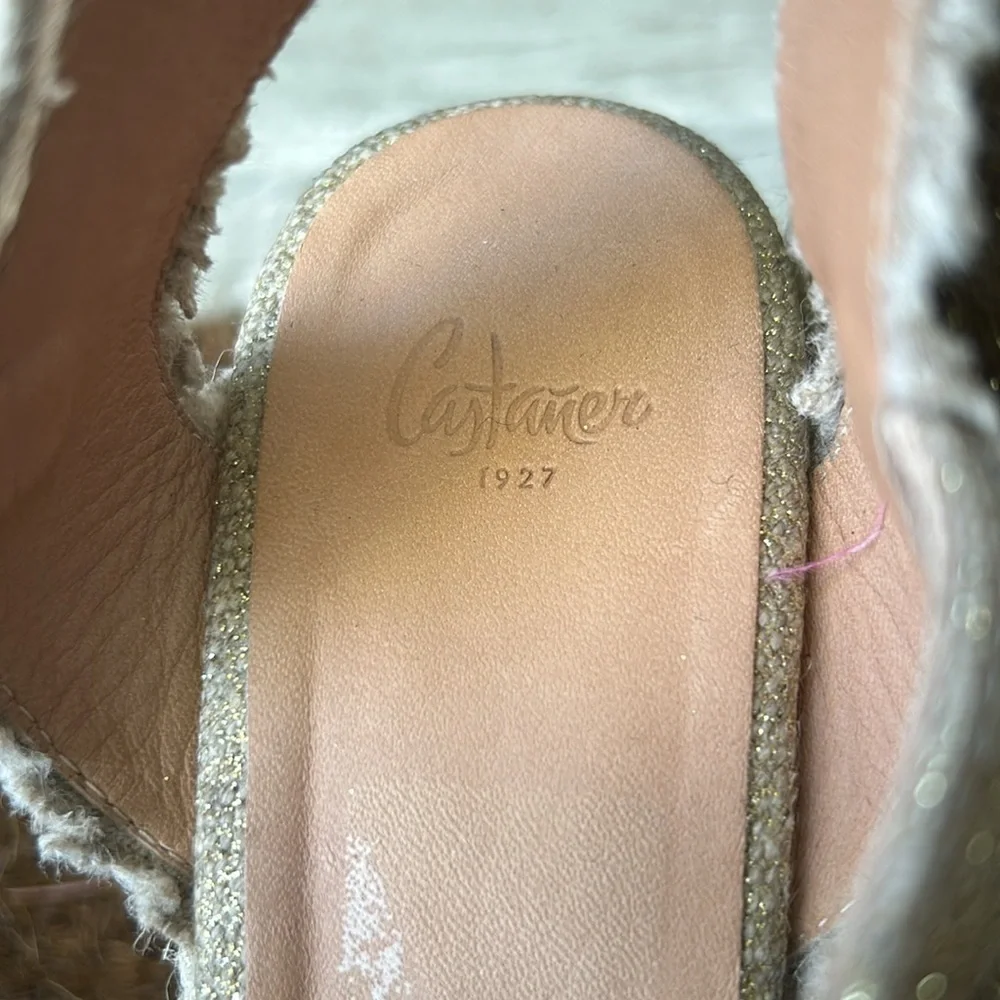 Castaner Bromelia Frayed Canvas Wedge Espadrilles Sz EU 39 Bohemian Vacation